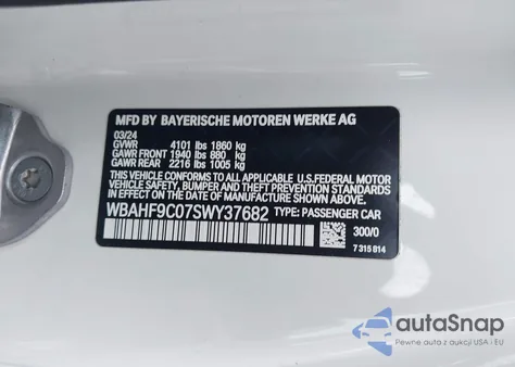 2025 BMW Z4 M40I z USA, uszkodzony, nr VIN WBAHF9C07SWY37682